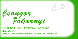 csongor pokornyi business card